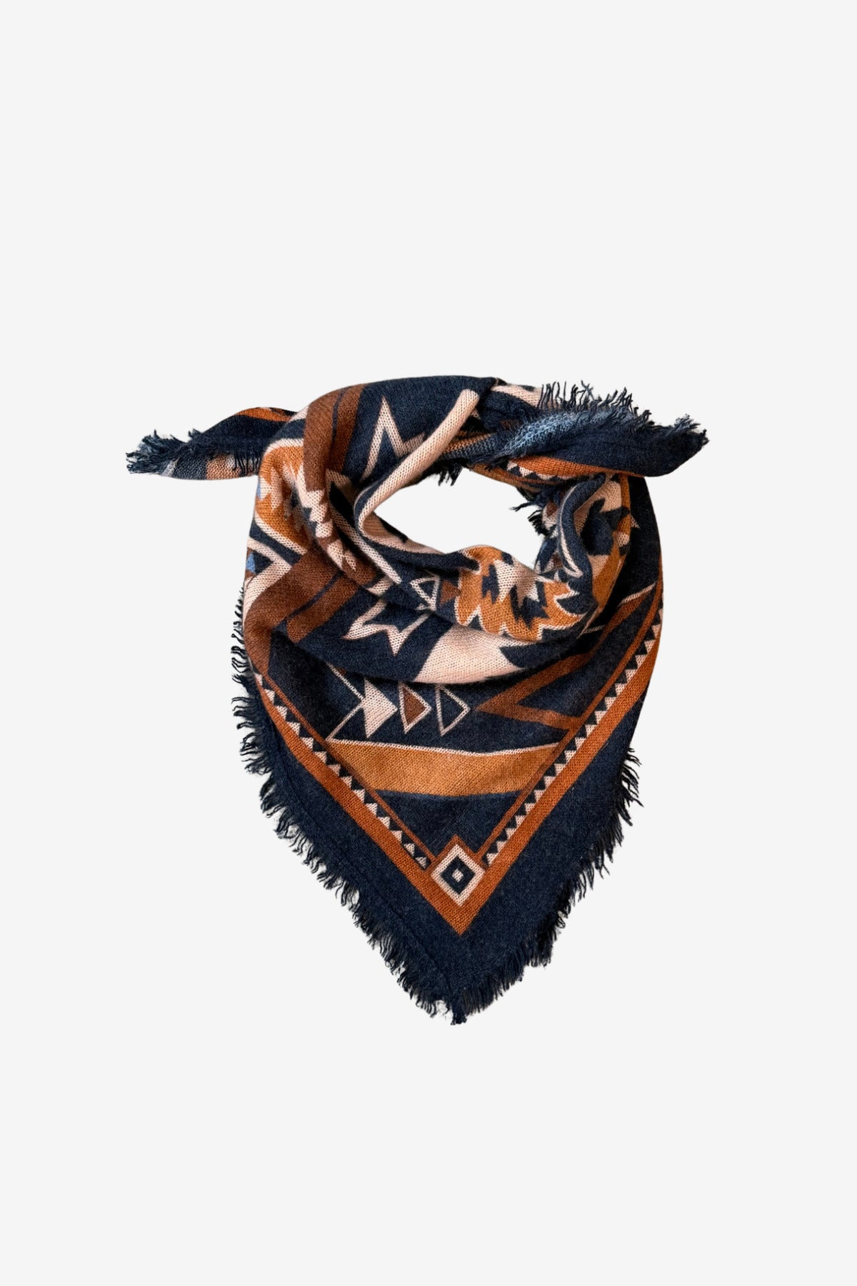 Canyon Cashmere Scarf - Navy/Beige